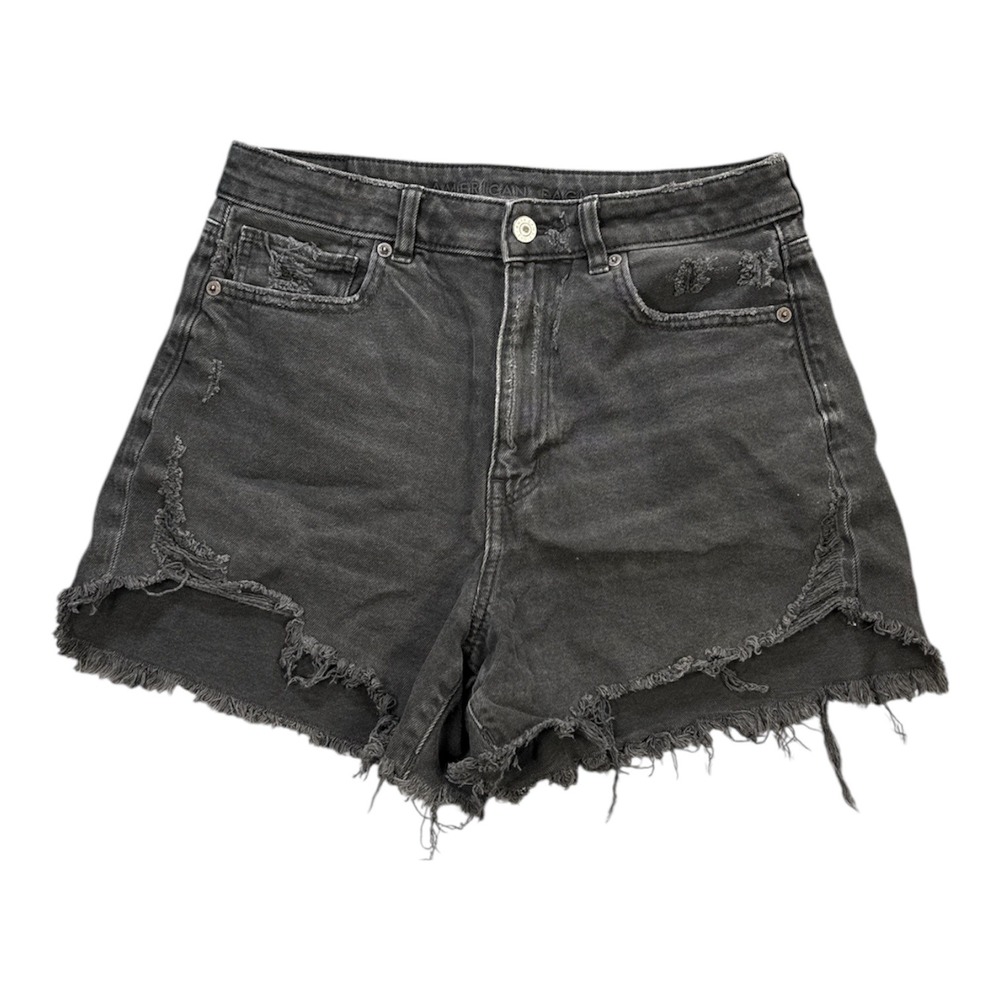 American Eagle‎ Outfitters Black Distressed Cutoff Denim Shorts Women Size 8